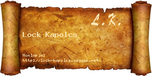 Lock Kapolcs névjegykártya